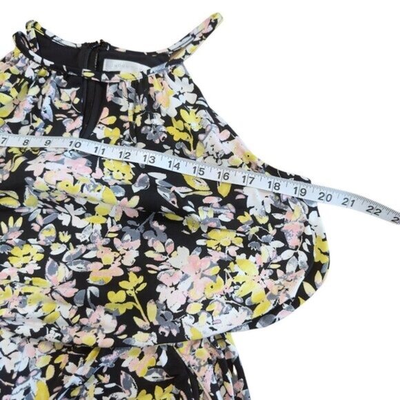 London Times Women SZ 10 Pull On Romper Jumpsuit Floral Pattern Wide Knee Legs - Picture 4 of 13